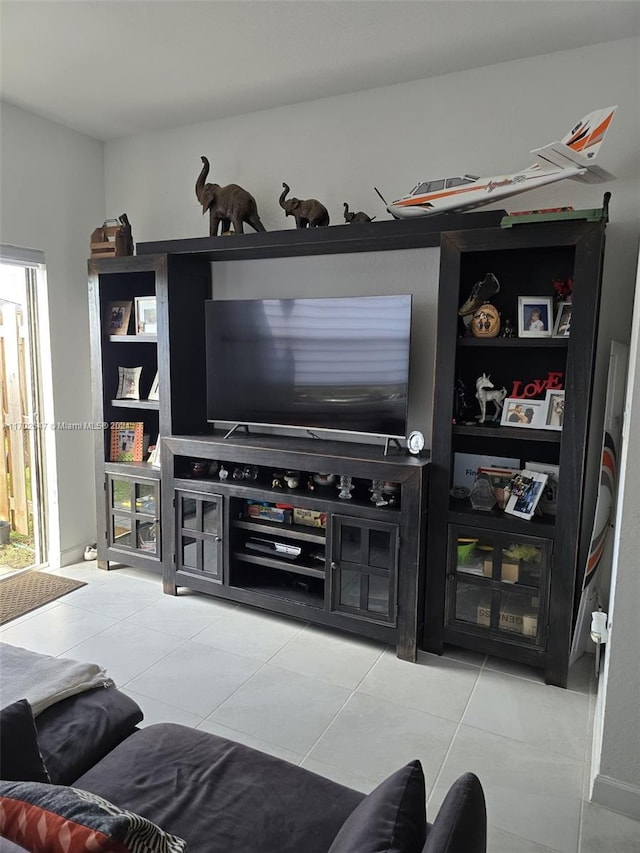 view of tiled living room