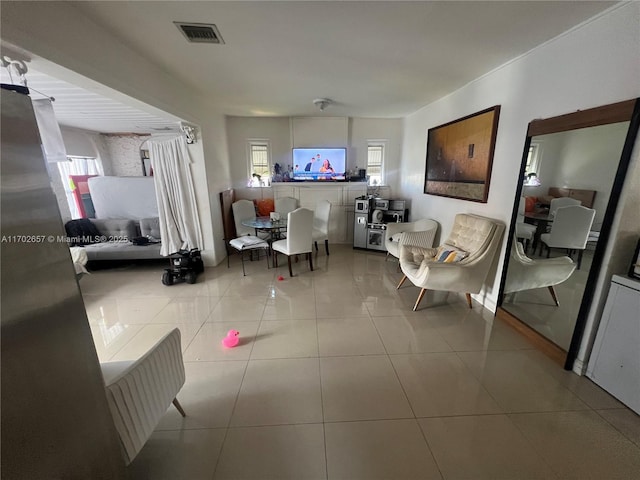 view of tiled living room