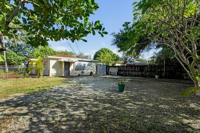 view of yard with fence