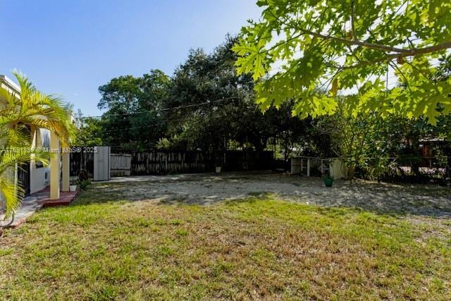 view of yard with fence