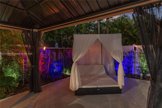 view of patio with a gazebo