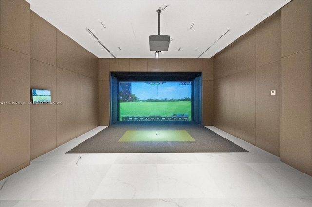 interior space featuring golf simulator