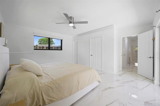 bedroom with ceiling fan