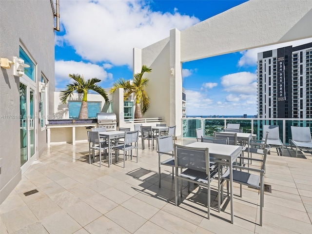 view of patio / terrace featuring a grill