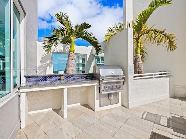 view of patio with area for grilling