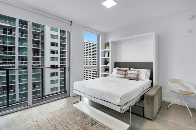 bedroom featuring tile patterned flooring