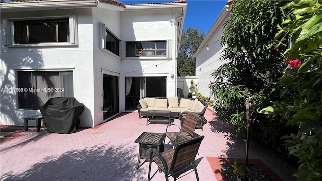 view of patio / terrace featuring area for grilling and an outdoor living space