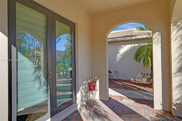 view of exterior entry with french doors