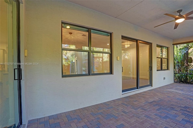 view of patio / terrace with ceiling fan