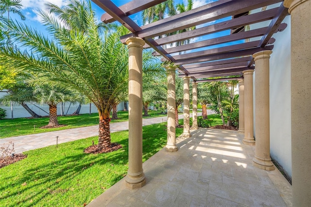 view of patio / terrace with a pergola