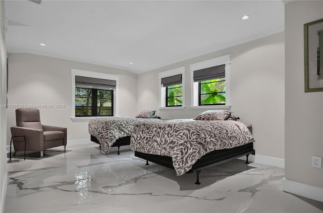 bedroom featuring ornamental molding