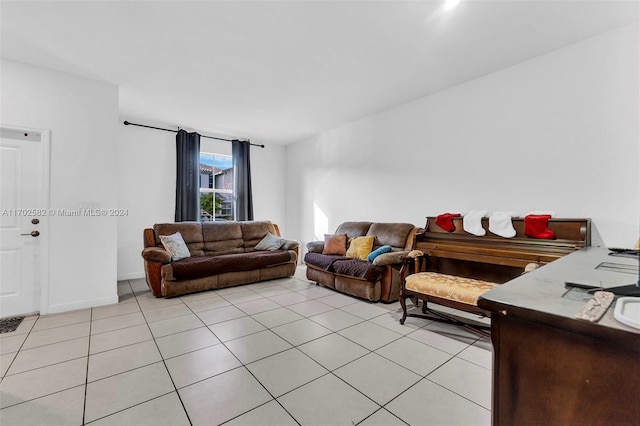 view of tiled living room