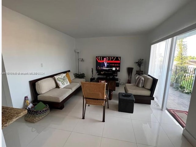 view of tiled living room