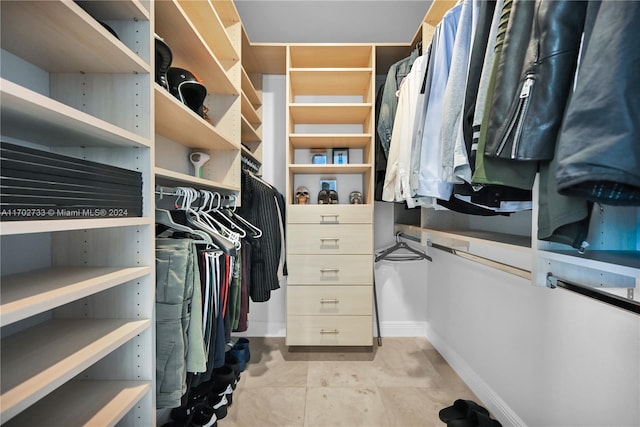 view of walk in closet