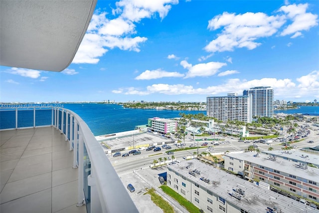 balcony with a water view