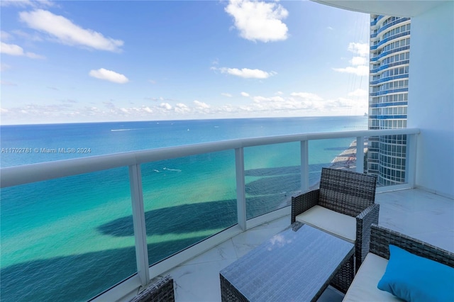 balcony with a water view