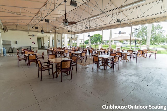 dining room featuring concrete floors