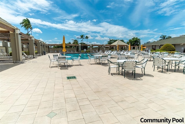 view of swimming pool featuring a patio