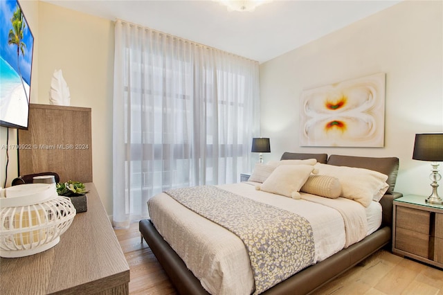 bedroom featuring light hardwood / wood-style flooring