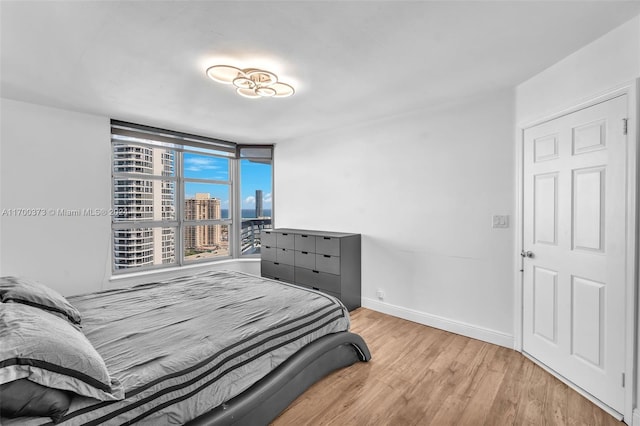 bedroom featuring light hardwood / wood-style flooring