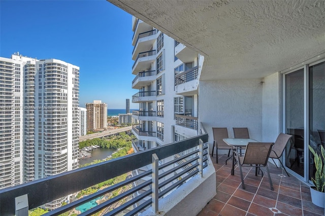 balcony with a water view