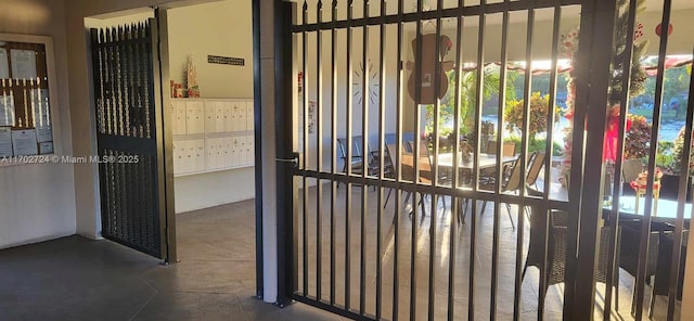 interior details featuring mail boxes