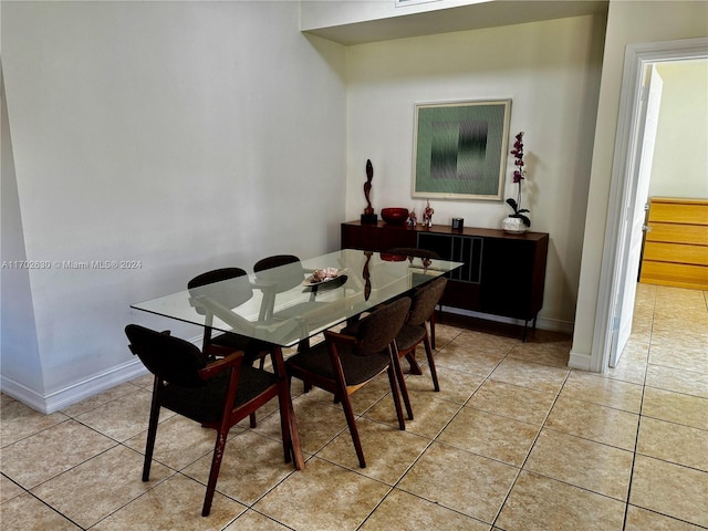 view of tiled dining area