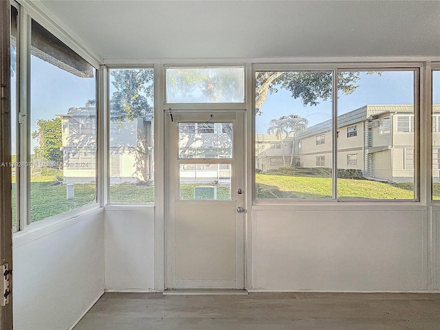 view of unfurnished sunroom