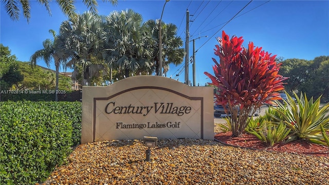 view of community sign