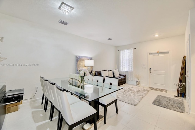 view of tiled dining area