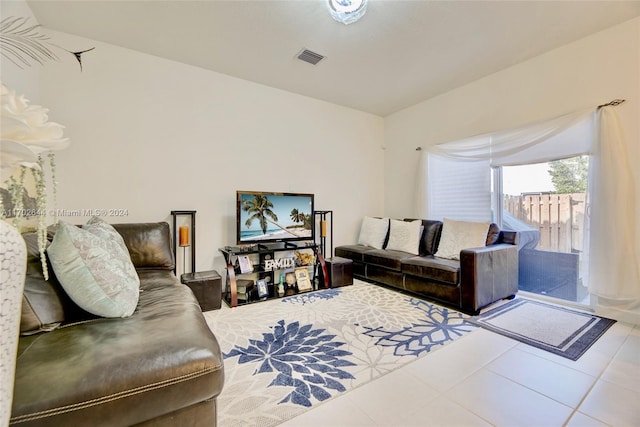 view of tiled living room