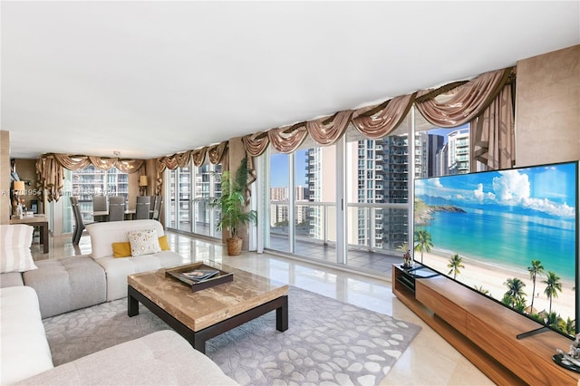 16500 Collins Ave Unit 1451, Sunny Isles Beach, FL 33160 - living room featuring a chandelier