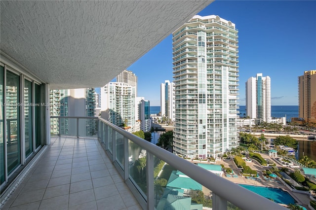 balcony with a water view