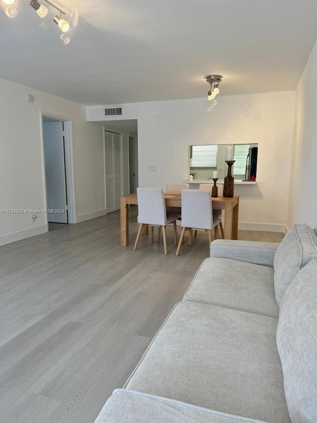 living room featuring light hardwood / wood-style flooring