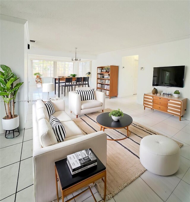 tiled bedroom with ceiling fan