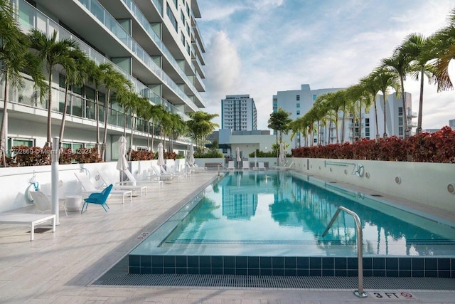 view of pool with a patio area