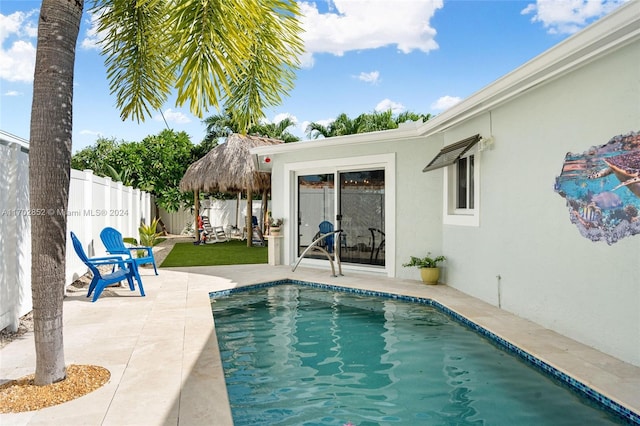 view of pool with a patio