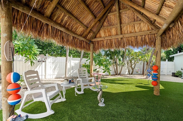 view of yard featuring a gazebo