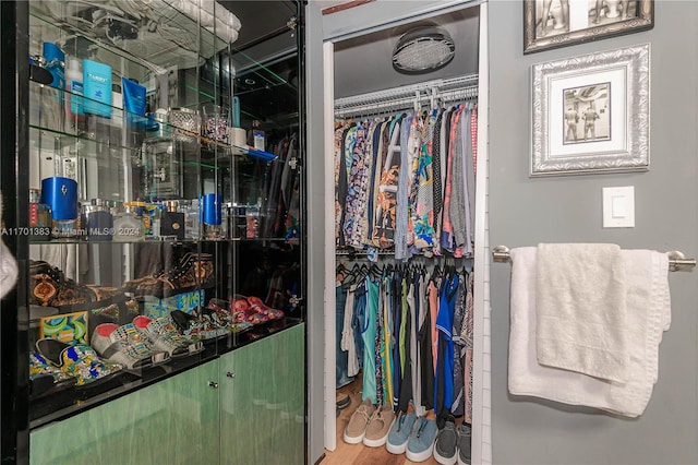 spacious closet with wood-type flooring