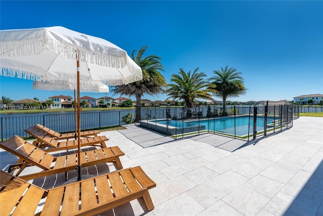 view of pool featuring a patio area