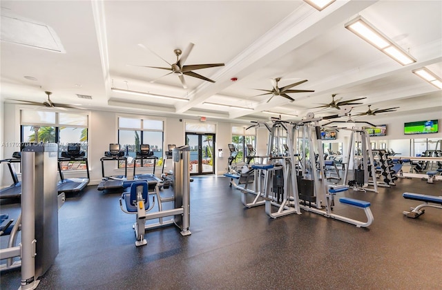 workout area featuring plenty of natural light