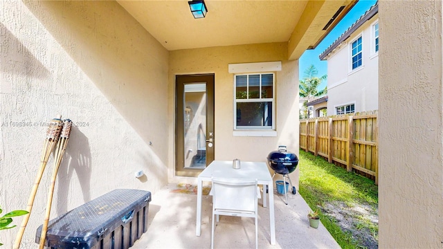 view of patio / terrace featuring a grill