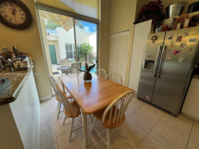 view of tiled dining area