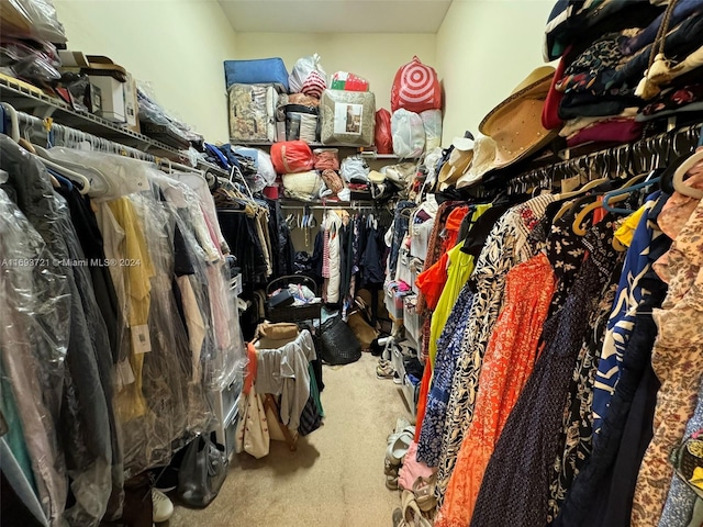 walk in closet featuring carpet