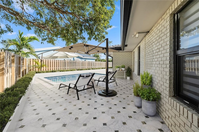 view of patio / terrace featuring a fenced backyard