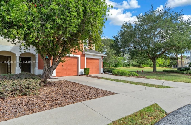 exterior space with a garage