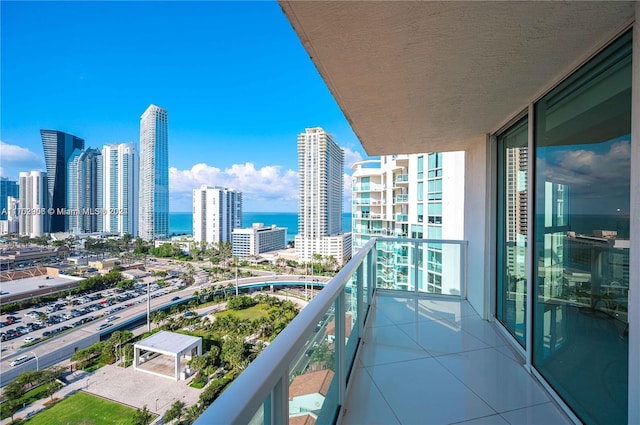 balcony with a water view