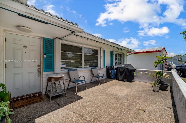 view of patio featuring area for grilling