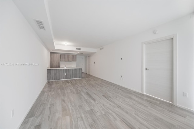 unfurnished living room featuring light hardwood / wood-style floors