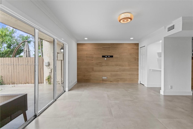 interior space featuring ornamental molding